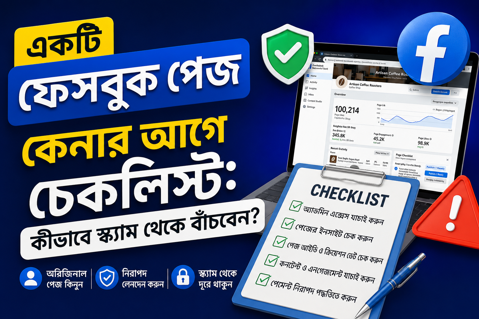 একটি ফেসবুক পেজ কেনার আগে চেকলিস্ট: কীভাবে স্ক্যাম থেকে বাঁচবেন?