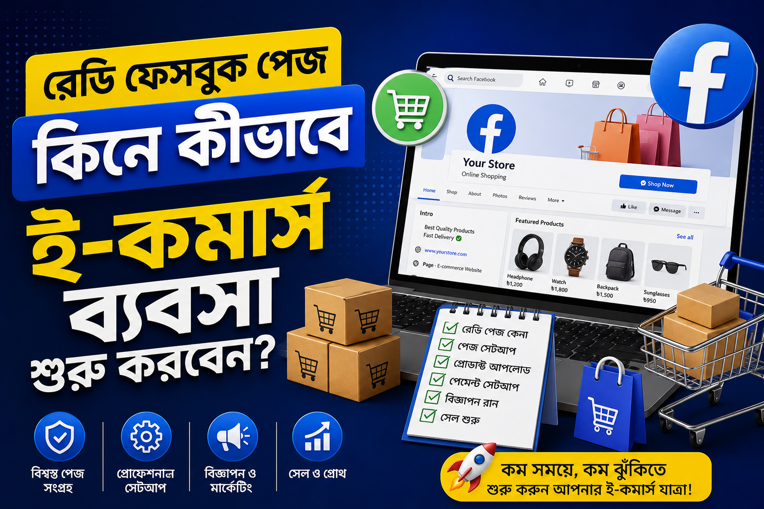 রেডি ফেসবুক পেজ কিনে কীভাবে ই-কমার্স ব্যবসা শুরু করবেন?