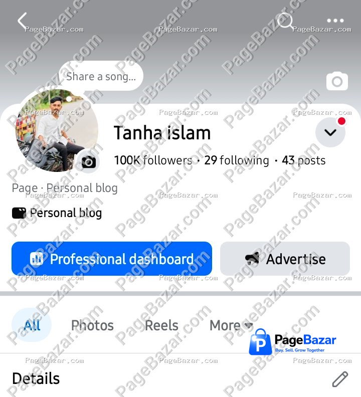 100k followers page sell